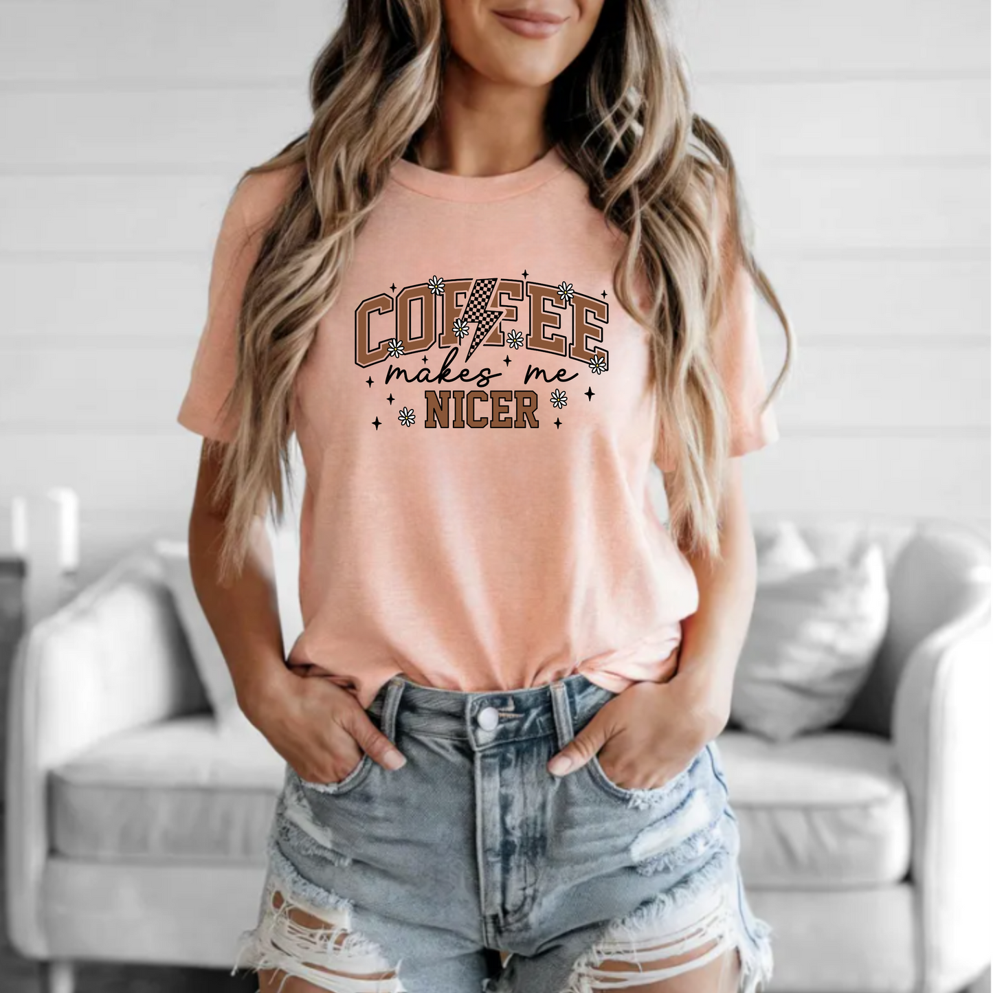 Coffee makes me nicer tee - Unisex Jersey Short Sleeve
