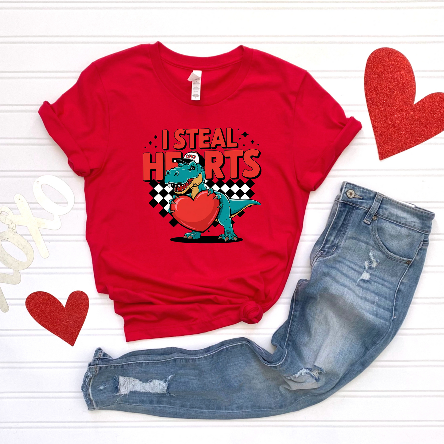 Dinosaur I Steal Hearts Tee