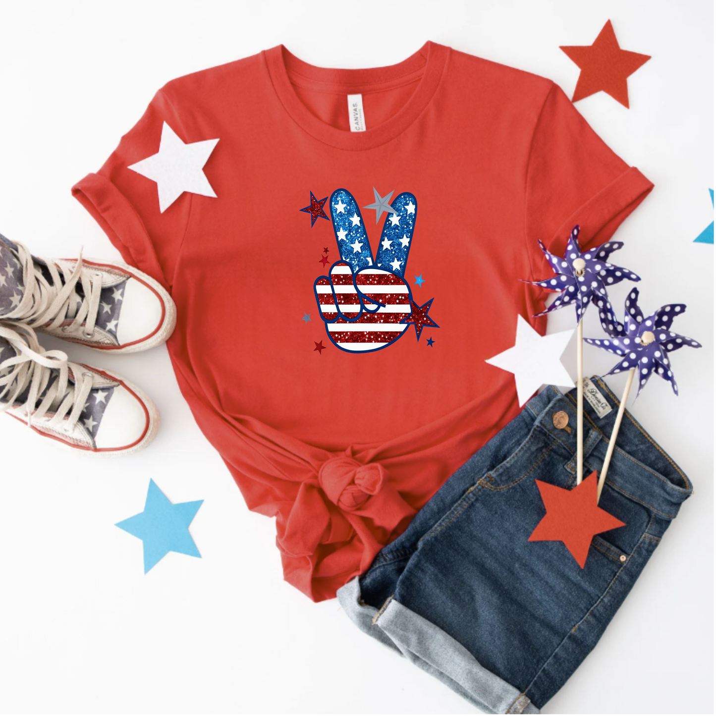 Peace Sign Unisex Tee - Patriotic Design