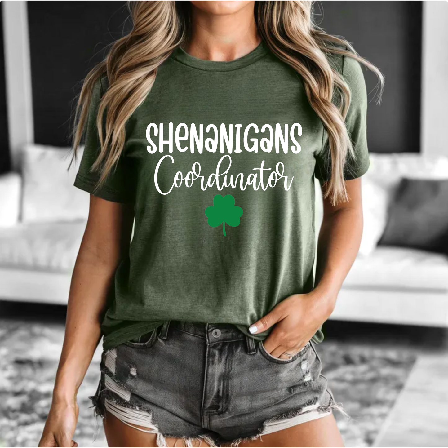 Shenanigans Coordinator Tee with Shamrock Design