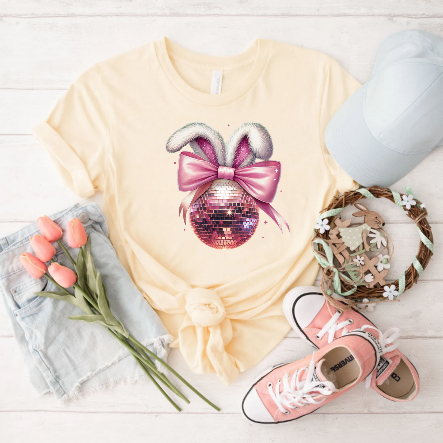 T-Shirt - Disco Ball Bunny Rabbit Graphic Tee