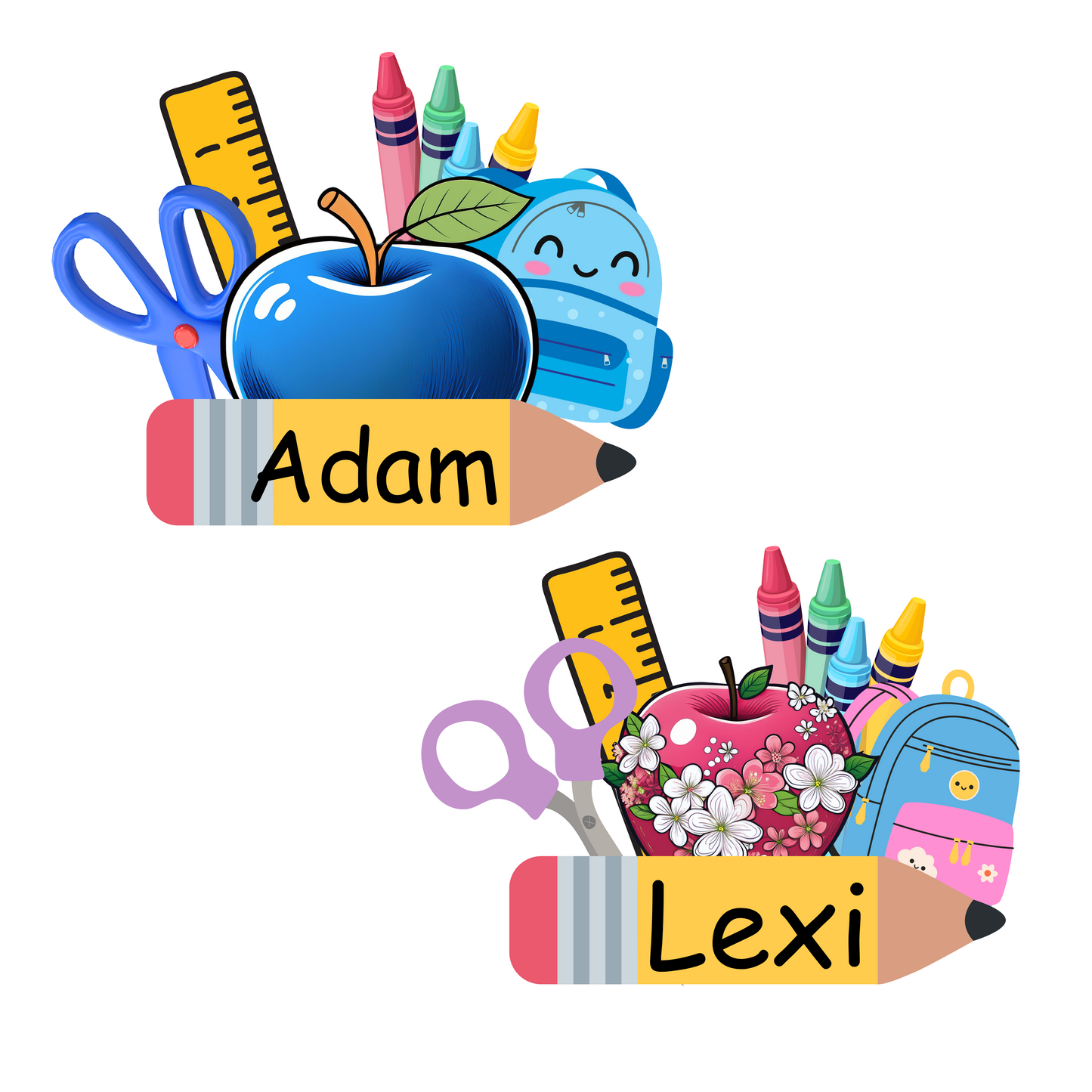 Customized digital back to school image png for boy/girl