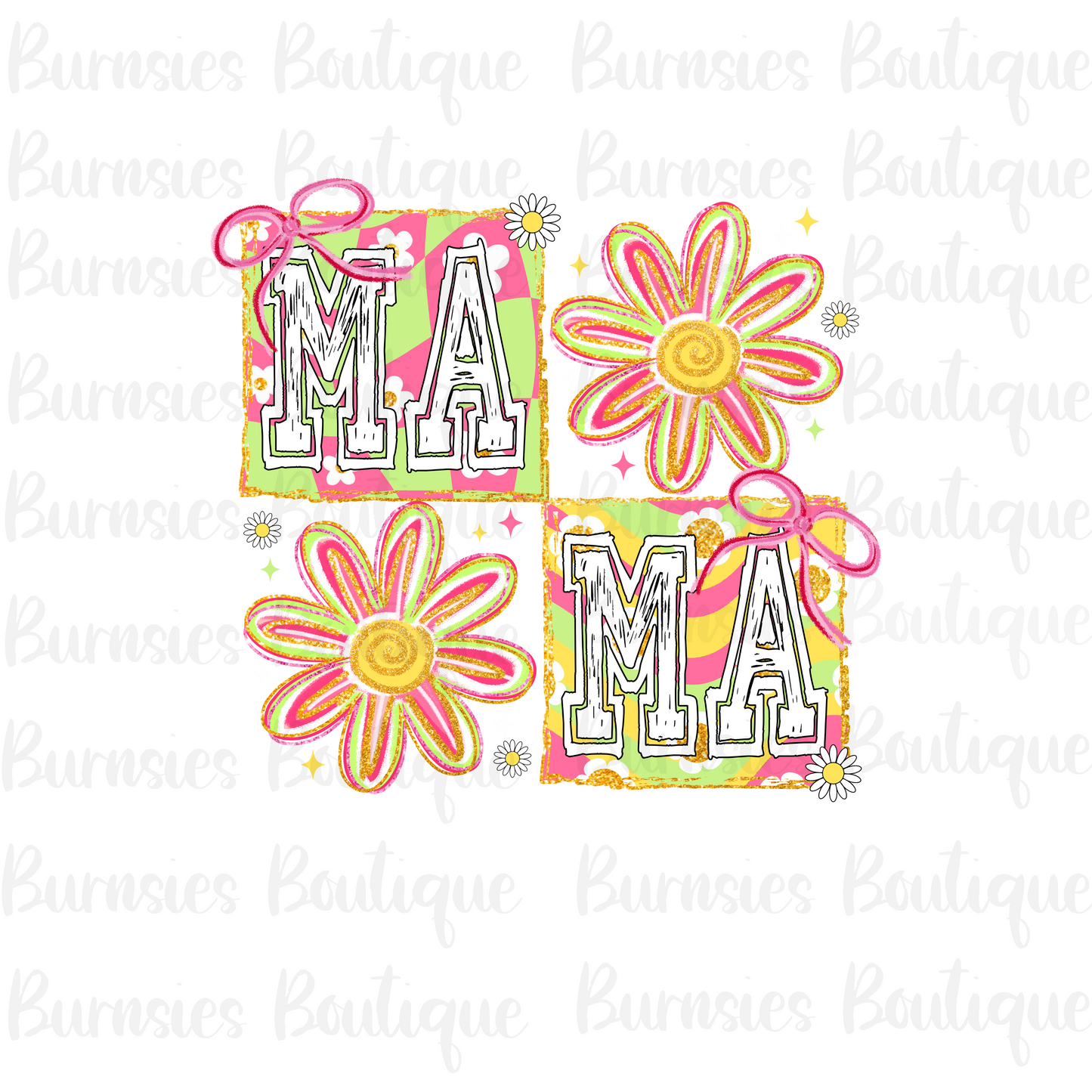 Floral retro Mama png