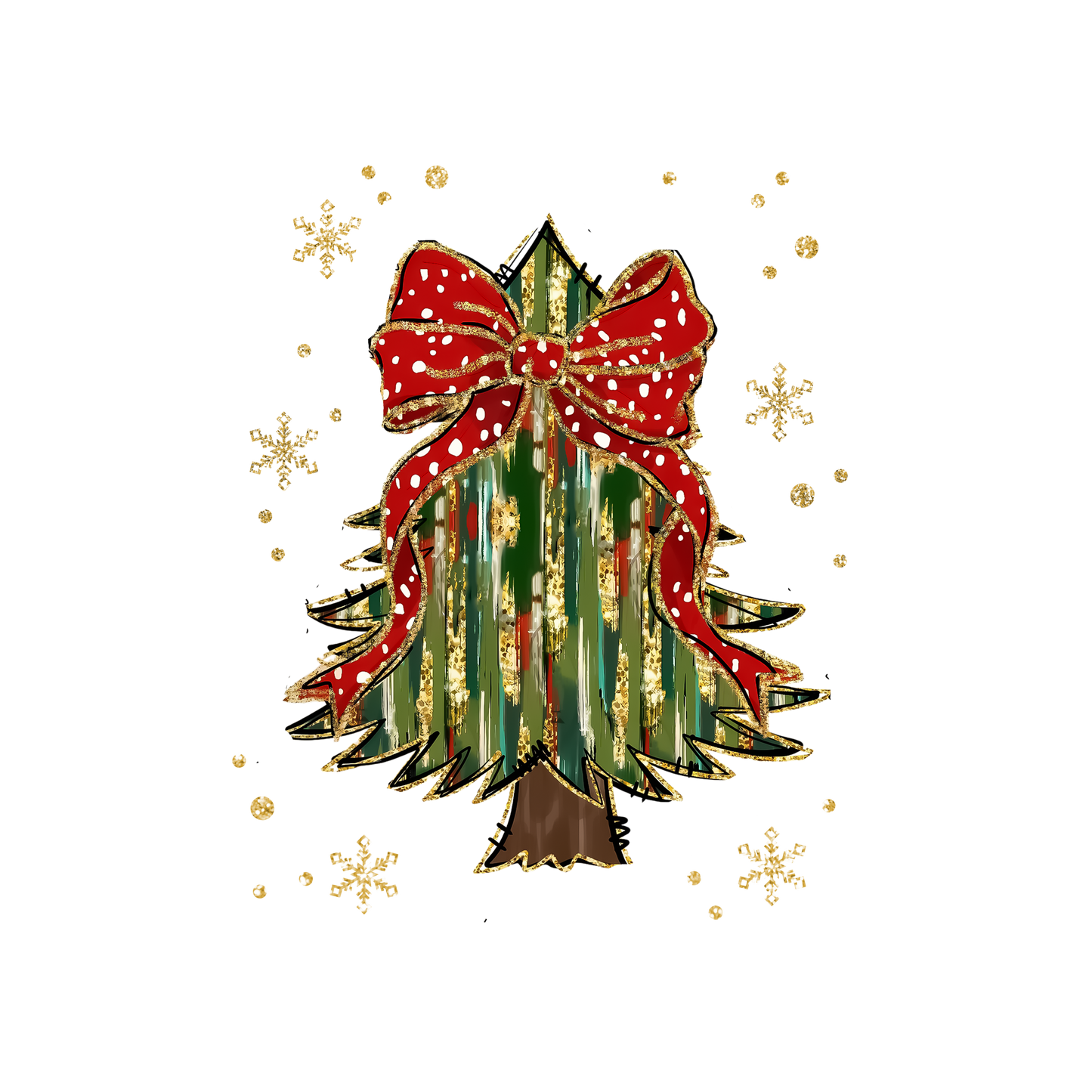 Green and Gold glitter tree