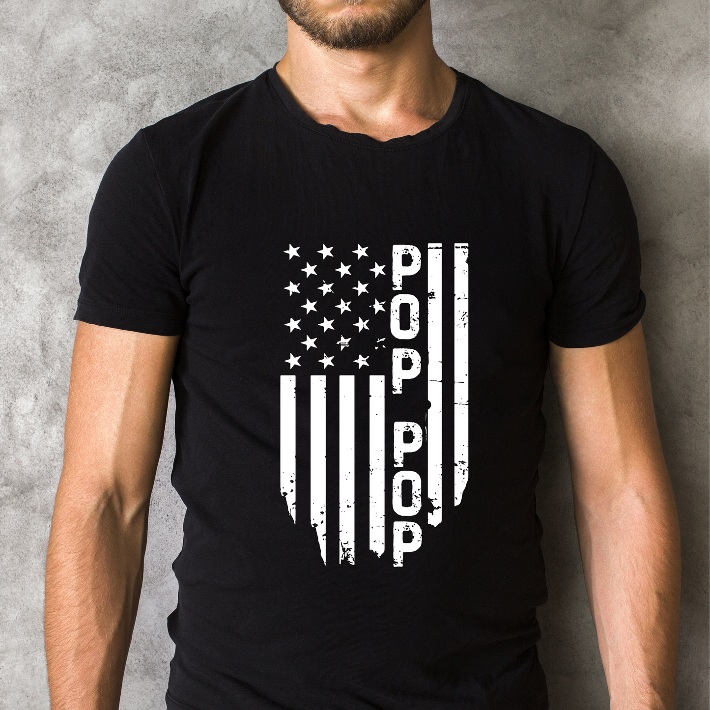 T-shirt - Patriotic Pop Pop and American Flag Design