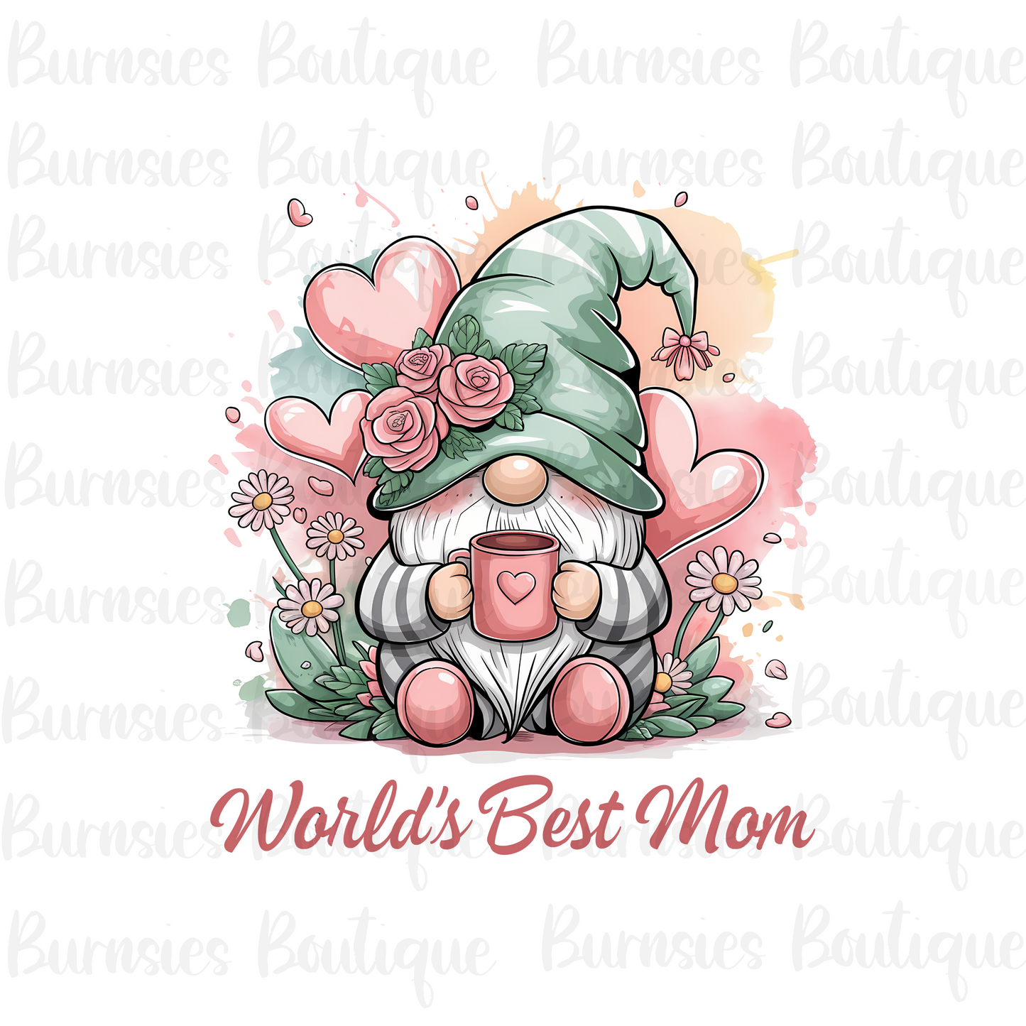 Worlds best mom Gnome png digital download
