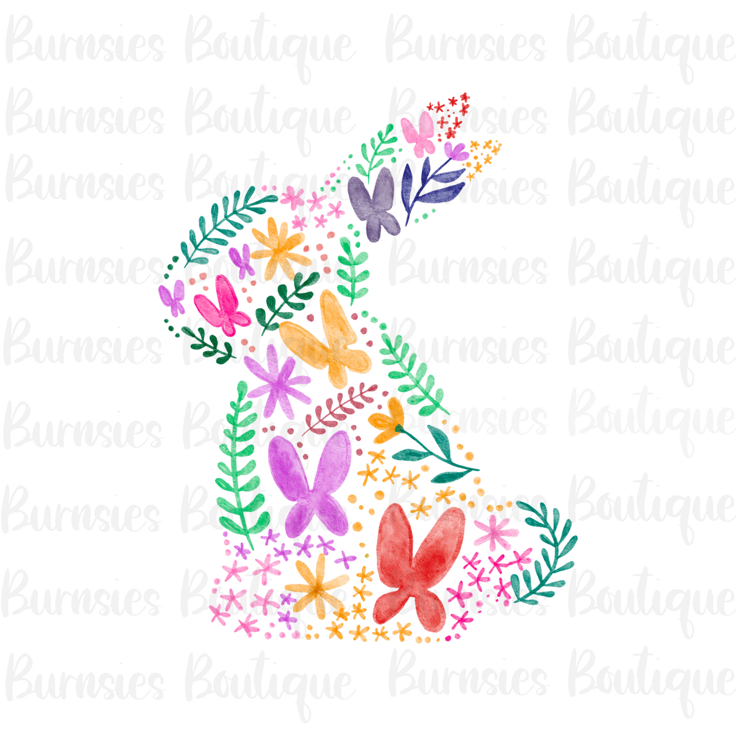 Floral Easter bunny png