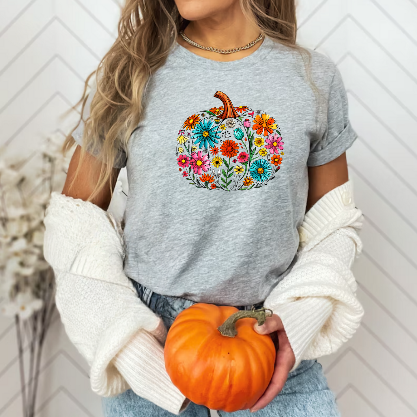 Floral Pumpkin T-Shirt
