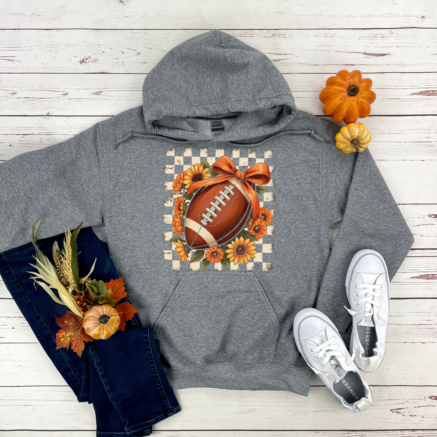 Floral Fall Football Hoodie