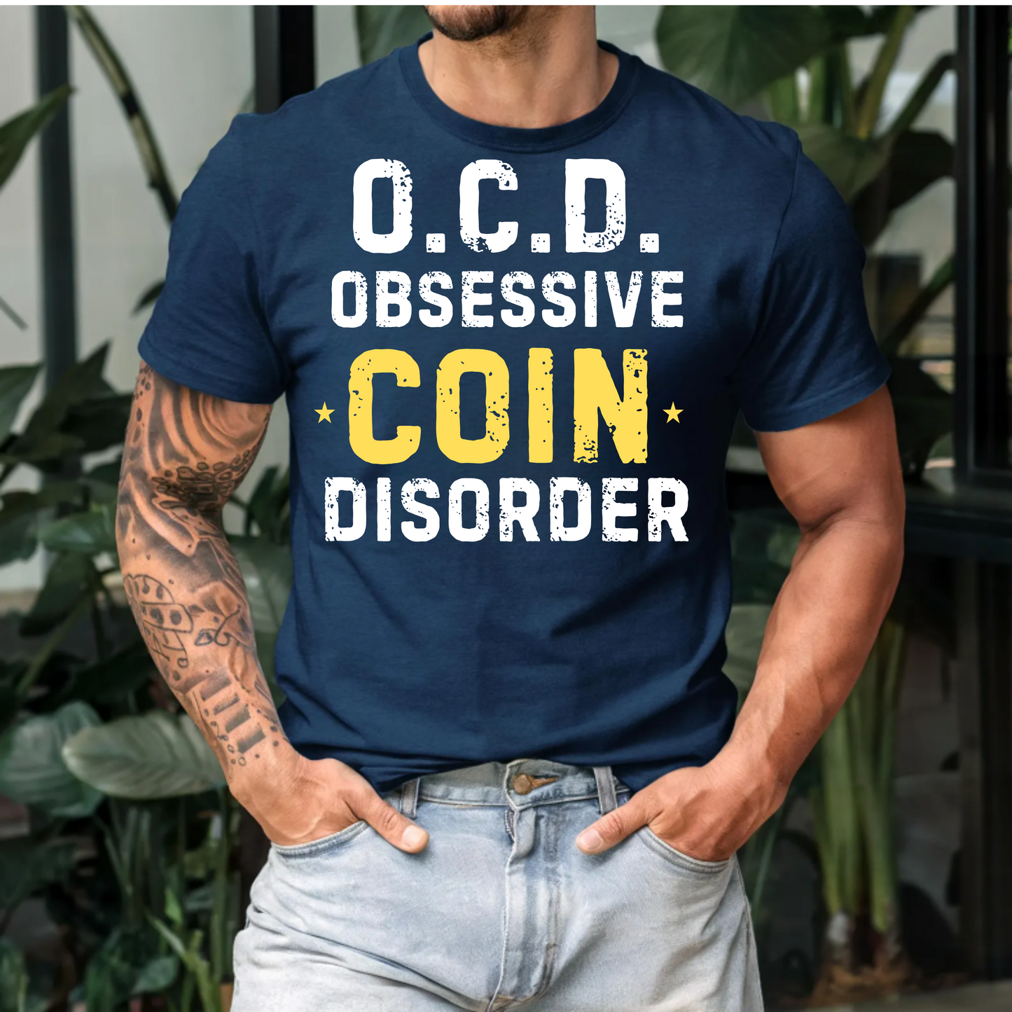 Funny Numismatic Unisex Tee - O C D Obsessive Coin Disorder Shirt