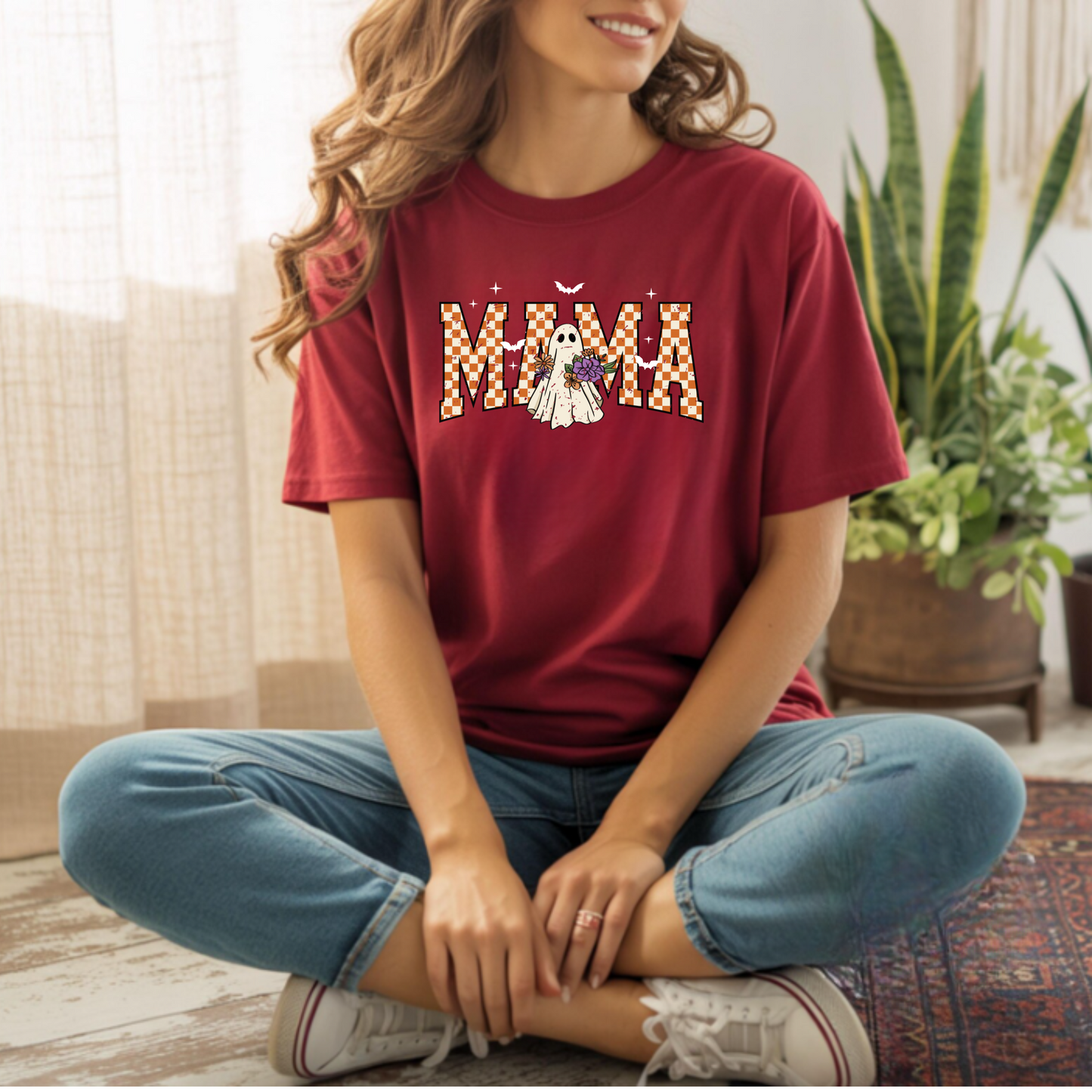 Unisex T-Shirt Mama with Ghost Halloween Shirt