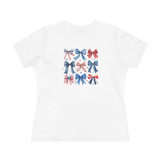 Coquette bow patriotic bow women’s t-shirt