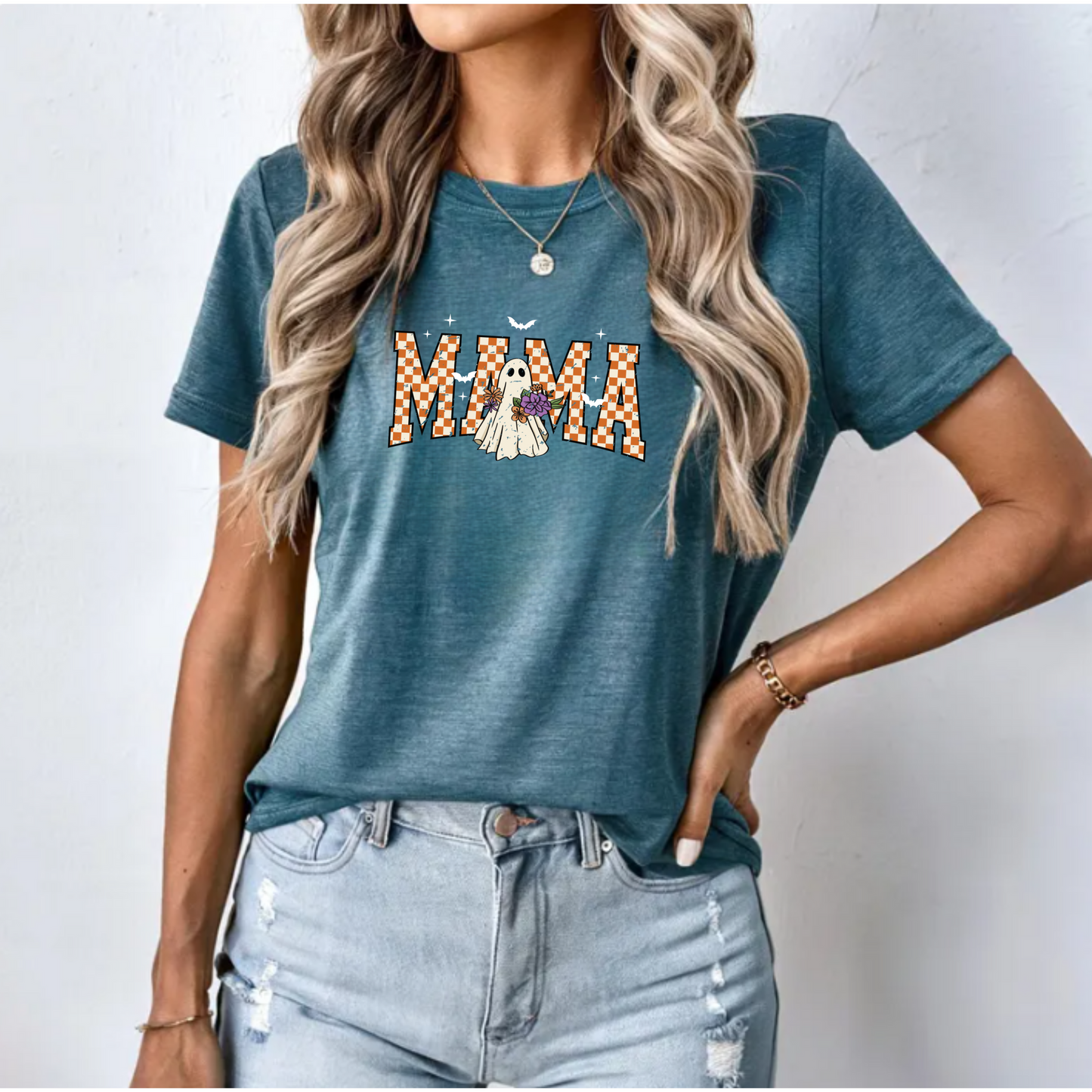 Unisex T-Shirt Mama with Ghost Halloween Shirt