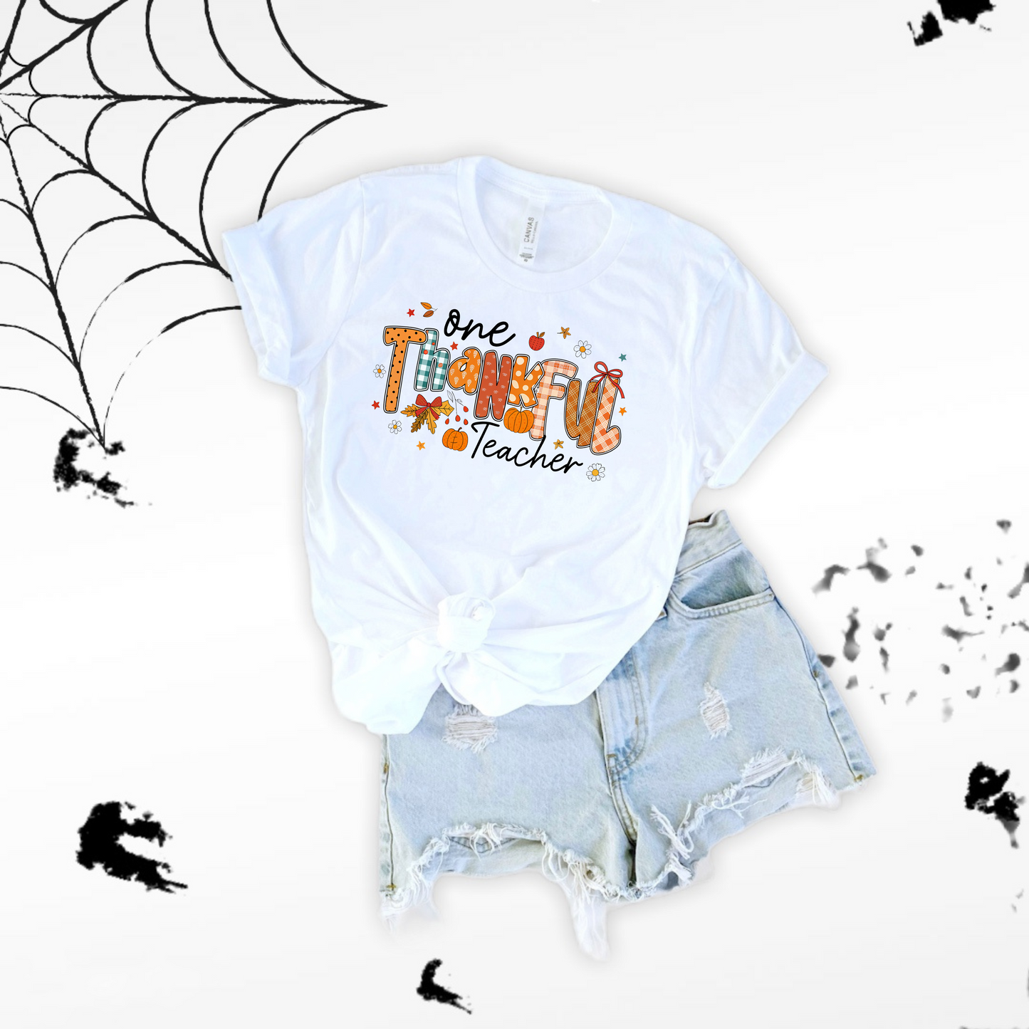 Teacher Appreciation Unisex Softstyle T-Shirt - One Thankful Teacher Design