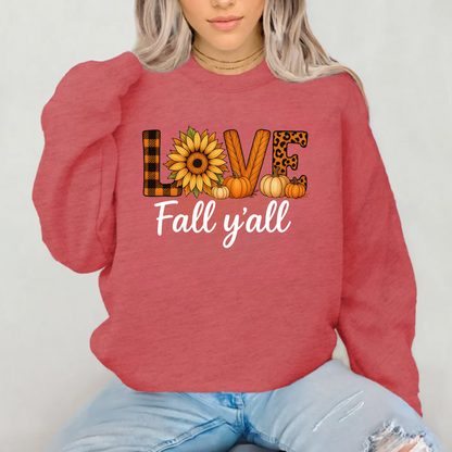Fall Vibes Crewneck Sweatshirt - Love Fall y'all