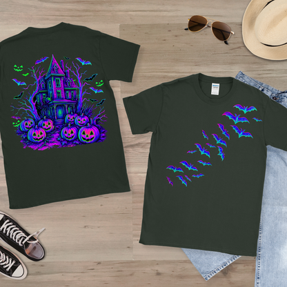 Halloween Unisex T-Shirt with Front and Back Scene