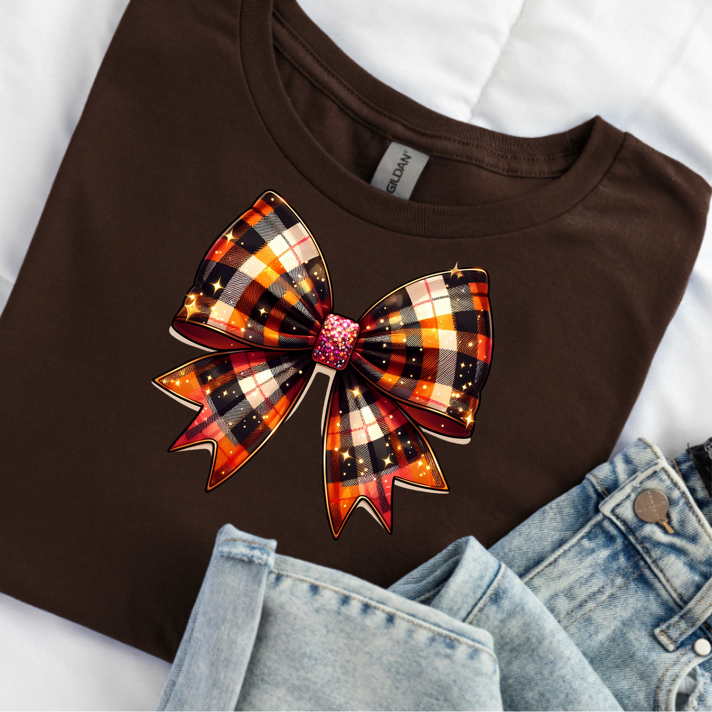 Plaid Bow T-Shirt