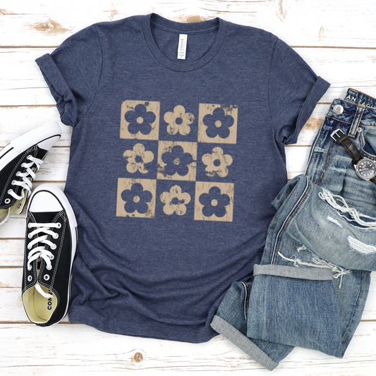Floral Checkered Tee