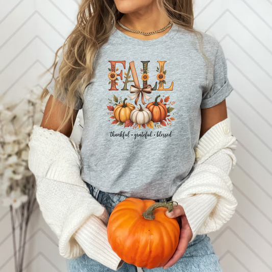 Fall Thankful Grateful Blessed T-Shirt