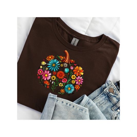 Floral Pumpkin T-Shirt