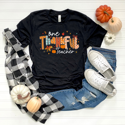 Teacher Appreciation Unisex Softstyle T-Shirt - One Thankful Teacher Design