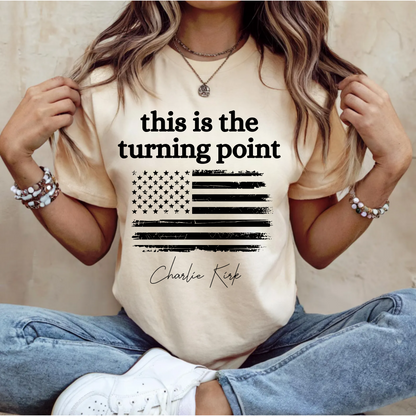 Unisex T-Shirt - 'Turning Point' Charlie Kirk Quote Tee