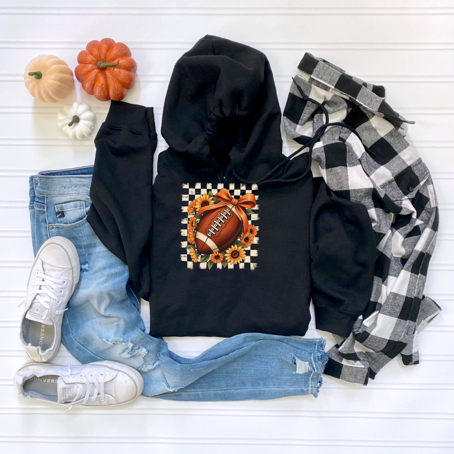 Floral Fall Football Hoodie