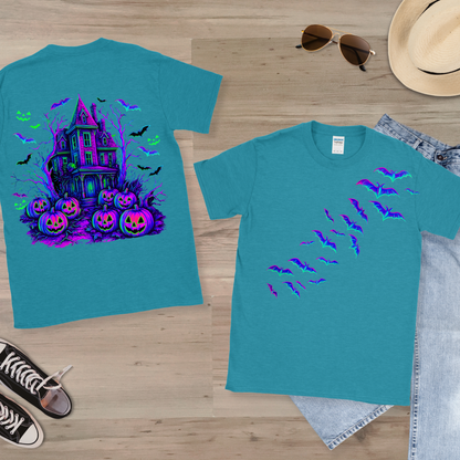 Halloween Unisex T-Shirt with Front and Back Scene
