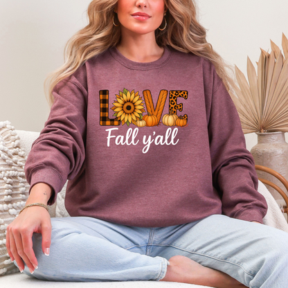 Fall Vibes Crewneck Sweatshirt - Love Fall y'all