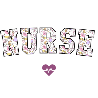 Registered Nurse with a heartbeat heart png