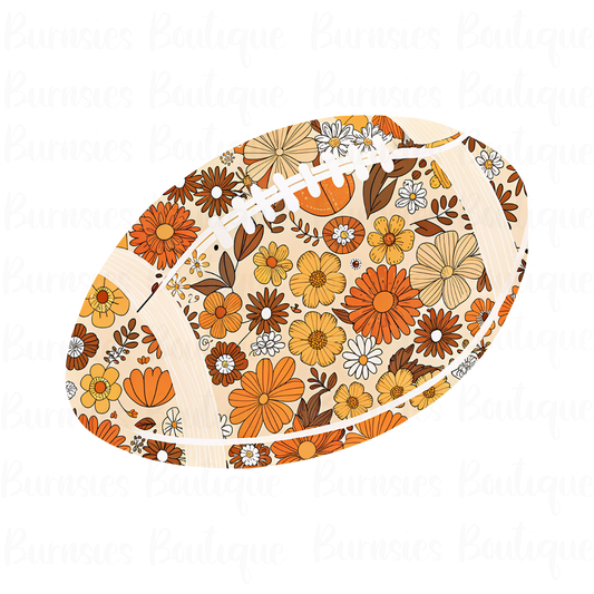 Retro floral football png