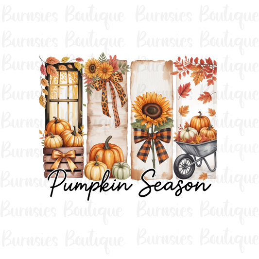 Pumpkin Season Fall paint brush scene png