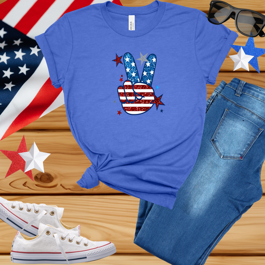 Peace Sign Unisex Tee - Patriotic Design
