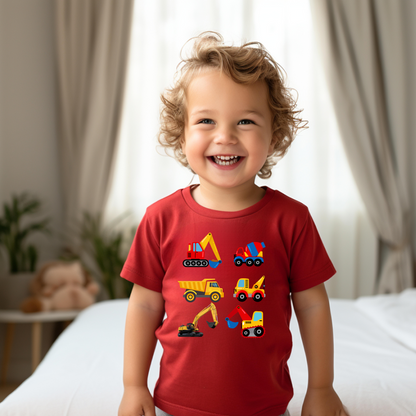 Construction Vehicles Print tee