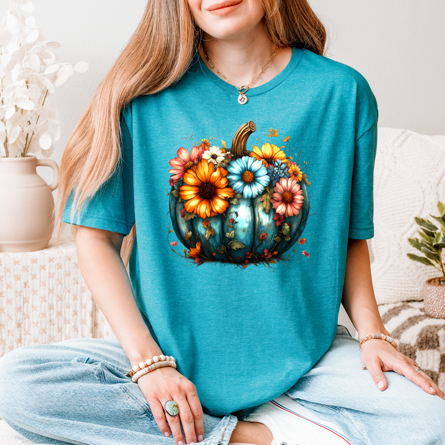 Floral Pumpkin T-Shirt