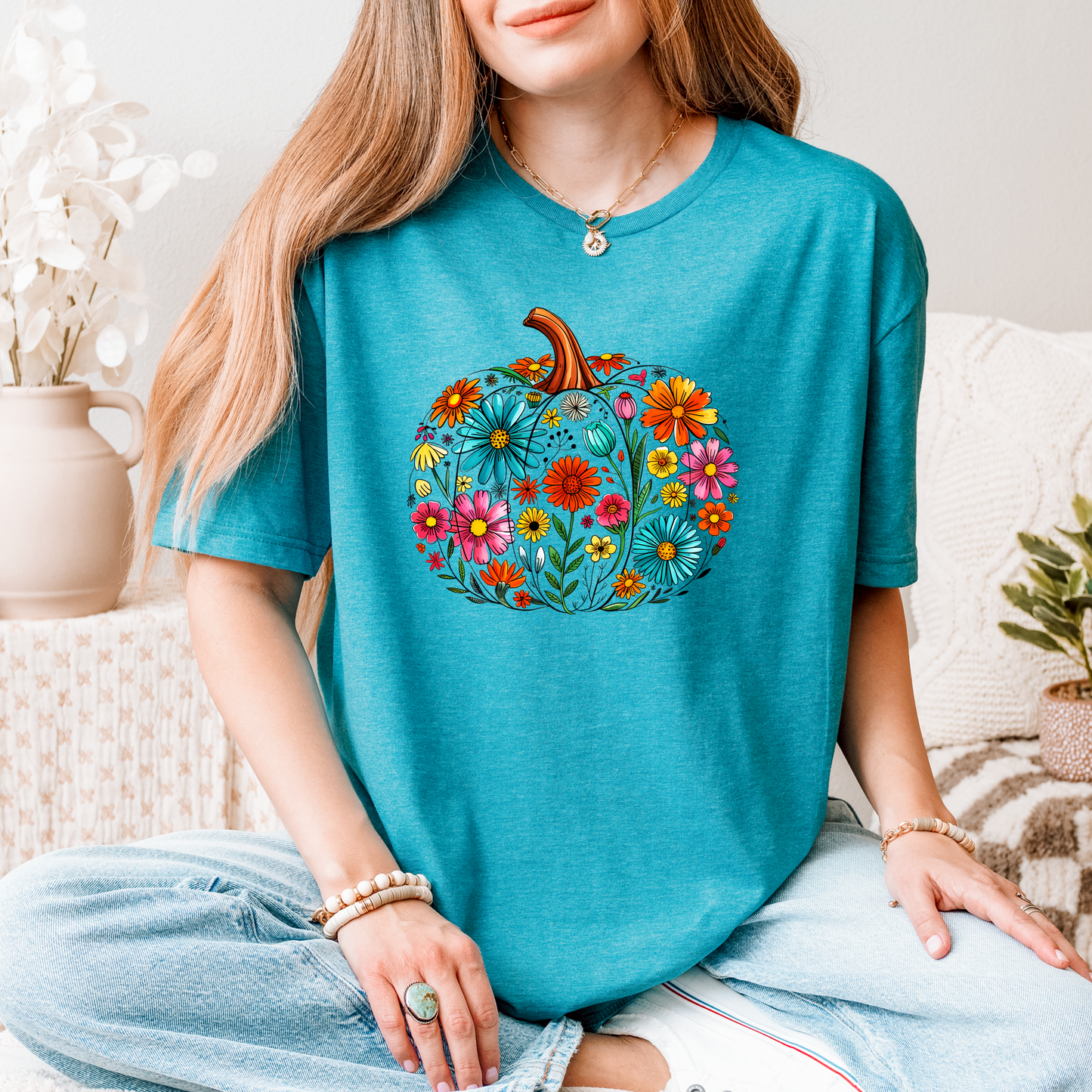 Floral Pumpkin T-Shirt