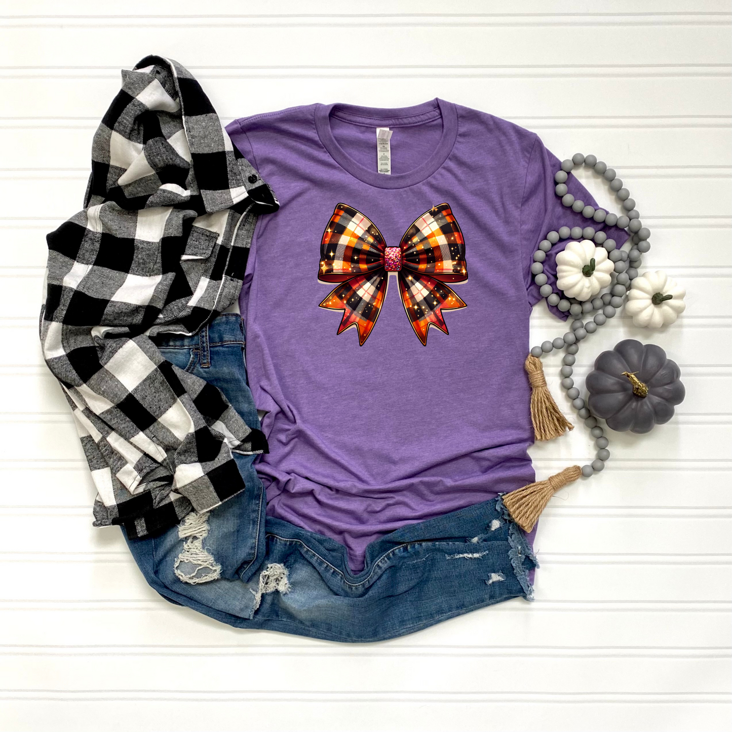 Plaid Bow T-Shirt