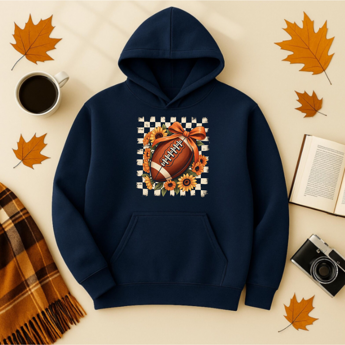 Floral Fall Football Hoodie