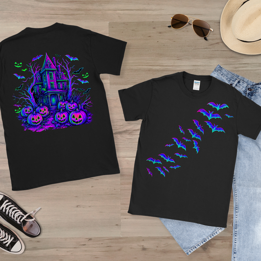 Halloween Unisex T-Shirt with Front and Back Scene