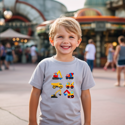 Construction Vehicles Print tee