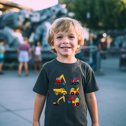 Construction Vehicles Print tee
