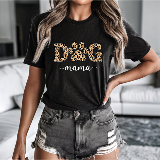 Leopard Print Dog Mama Tee