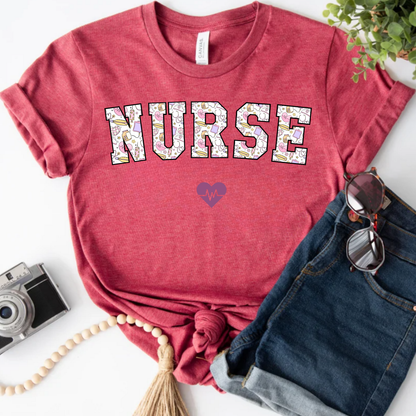 Registered Nurse with a heartbeat heart png