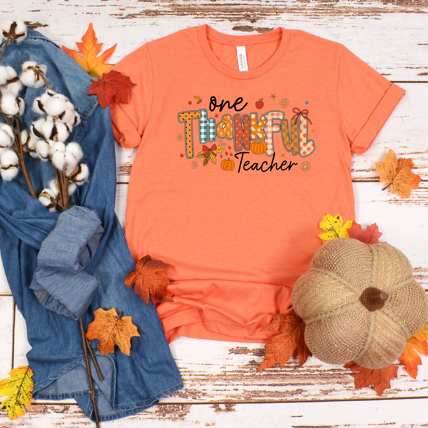Teacher Appreciation Unisex Softstyle T-Shirt - One Thankful Teacher Design