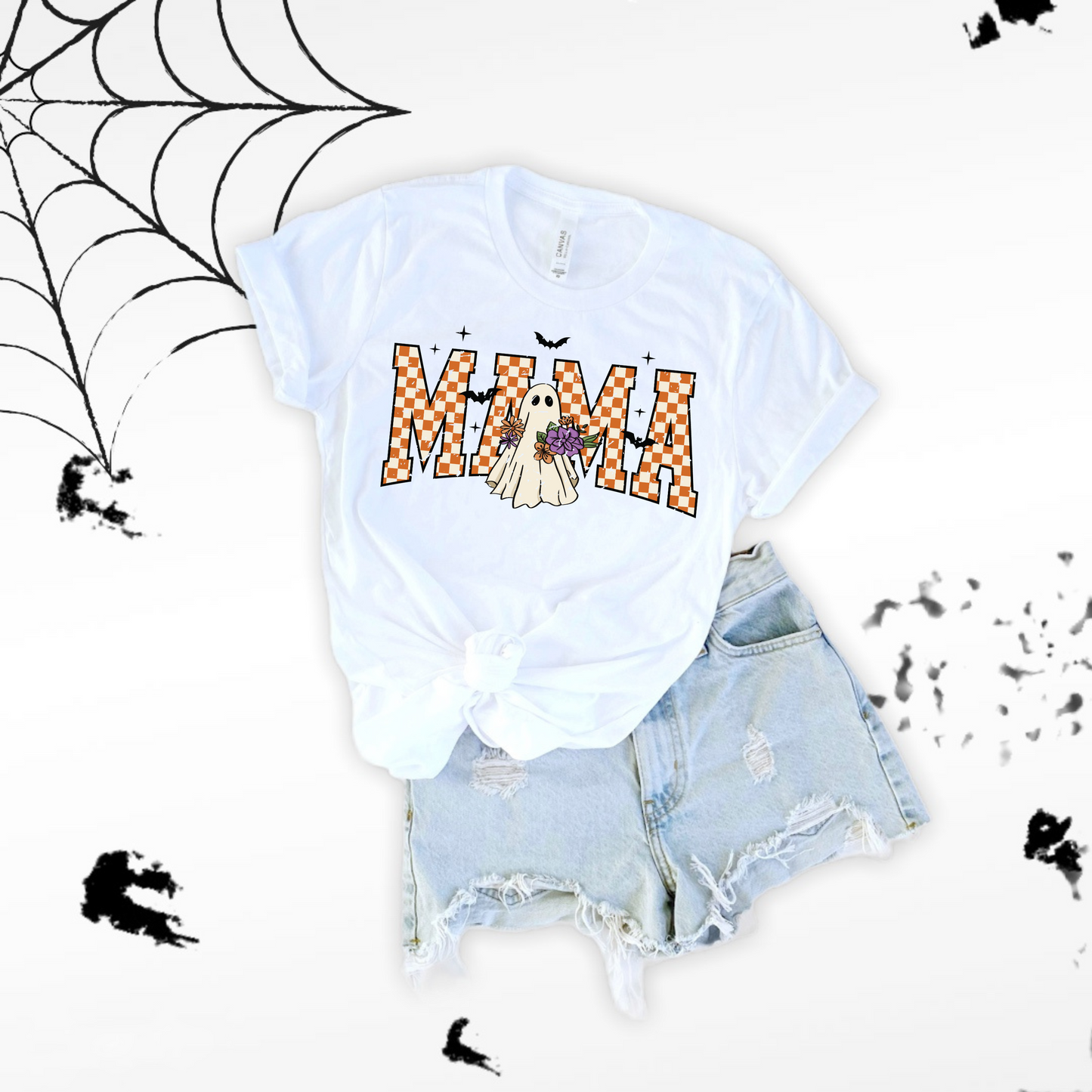 Unisex T-Shirt Mama with Ghost Halloween Shirt