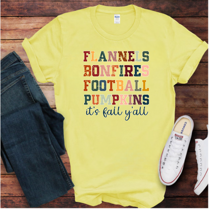 Fall Vibes Unisex T-Shirt - flannels, bonfires, football, pumpkins