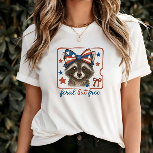 Racoon Graphic Tee - Feral but Free Unisex Jersey Short Sleeve