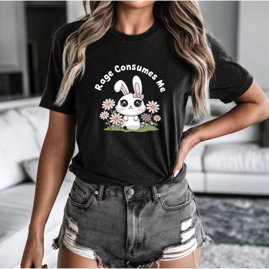 Funny Bunny Unisex Tee - 'Rage Consumes Me'