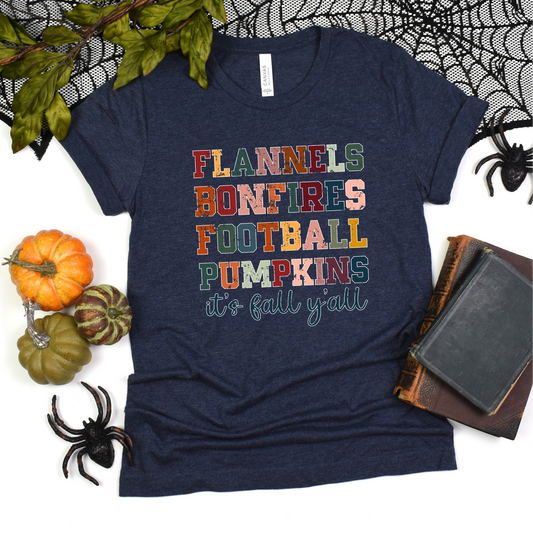 Fall Vibes Unisex T-Shirt - flannels, bonfires, football, pumpkins