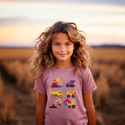 Construction Vehicles Print tee